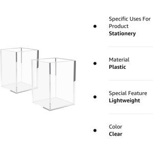 Acrylic Box, C;Ear Box Pen Holder Medical Pack,Clear Desktop Pencil Cup