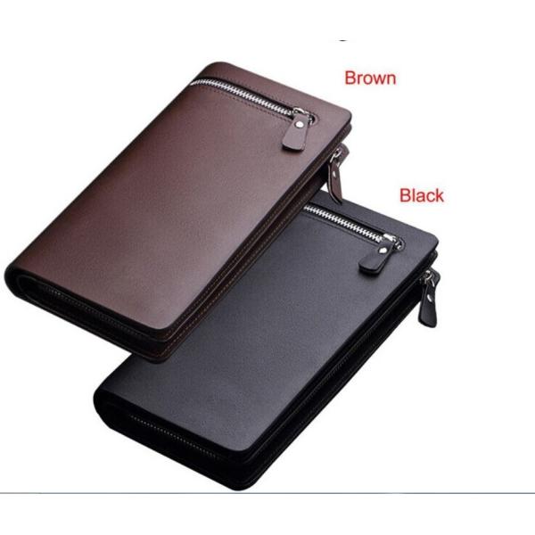 Quality Creative Business pu zipper wallet men wallet long section clutch wallet zipper tide wholesale