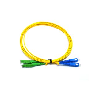 E2000 APC to SC UPC Fiber Optic Patch Cord Singlemode Simplex 1.8mm LSZH Riser