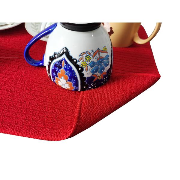 Absorbent Red Kitchen Dish Drying Mat Microfiber Fabric