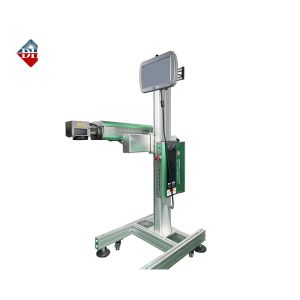China Sandblasting anodized all aluminum structure CO2 flying laser marking machine on sale