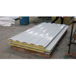 China Corrugated Steel Glass Wool Sandwich Wall Panel Fireproof Glass Wool Sandwich Wall Panel For Prefab House on sale