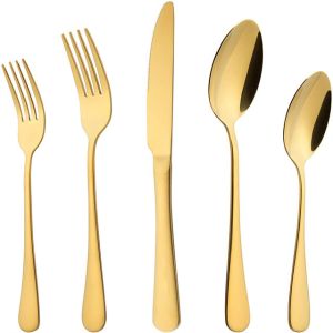 5 Pieces Stainless Steel Safe Flatware Cutlery Set Utensil Kitchen Cookware Sets