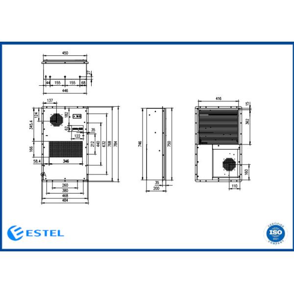 ESTEL ISO9001 Cooling Capacity Outdoor Cabinet Air Conditioner