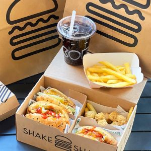 Customized Printing Hamburger And French Fries Takeaway Box Eco-friendly