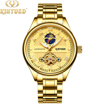 Quality Hollow Back Automatic Mechanical Watch Gold Tourbillon Skeleton Watch wholesale