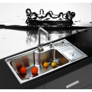 Chromium Nickel Single Bowl Ss Kitchen Sinks With Drainer Anti Corrosion