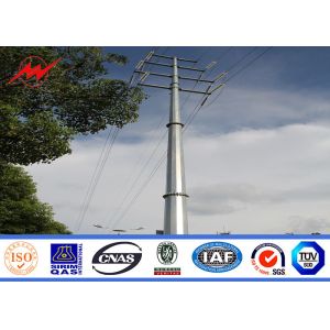 Galvanized 80ft Electrical Power Pole Distribution For 132kv 69kv Electrical