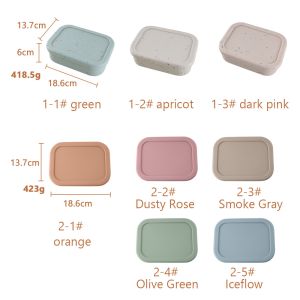 Stackable Silicone Bowl With Lid Cover Lunch Box Bento Set Microwave Safe