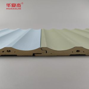 Laminated Wpc Wall Panel Fluted Pvc Panel Green Blue Building Decoration
