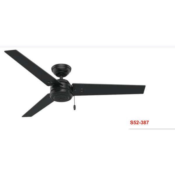 Quality 52 Inch Modern Style Ceiling Fan Matt Black High Speed Reversible Air Cooling Fan wholesale