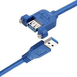 High Speed Data 5Gbps USB 3.0 Type A Male to Female Panel Mount USB 3.0