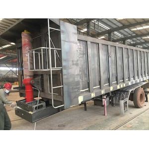 Low Flat Tipper Semi Trailer 1 Axles 60 Tons Semi Tipper Truck