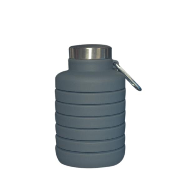 New Item Custom Logo 700ml Drink Bottle Black Silicone Water Bottle Collapsible