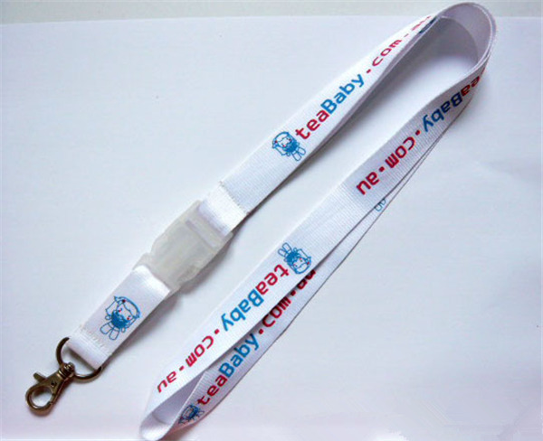 Safety polyester neck lanyard with quick release detachable buckle,screen print brand logo