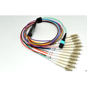 China MPO Female Pinless Fiber Optic Connector Assembly 12/24C MPO-LC LSZH PVC Jacket on sale