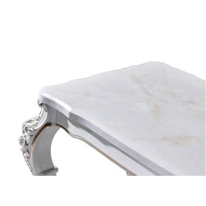 Generous Carving Family Rectangular Marble Dining Table