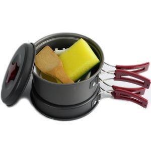 Portable Style Outdoor Aluminum Cooking Pots Set for Picnic and Camping US 6.5
