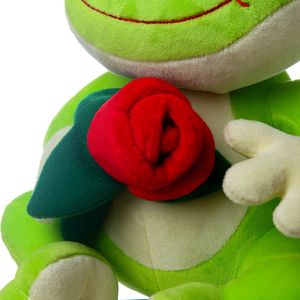 Non - Toxic Stuffed Frog Toy Embroidery Logo Customized Color Soft Feeling