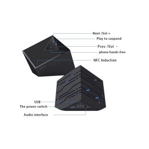 New Design mega bass Blue-tooth Speaker with Light and Touch panel