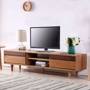 Ventage Style Laminated Particle Board TV Stand For Flat Screens Custom Made