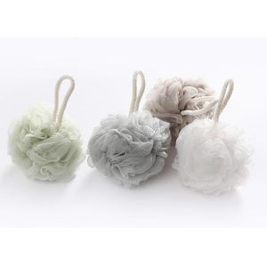 China Puting bath body puff sponge scrub exfoliator multicolour shower bath net plastic 4 pack green grey coffee white on sale