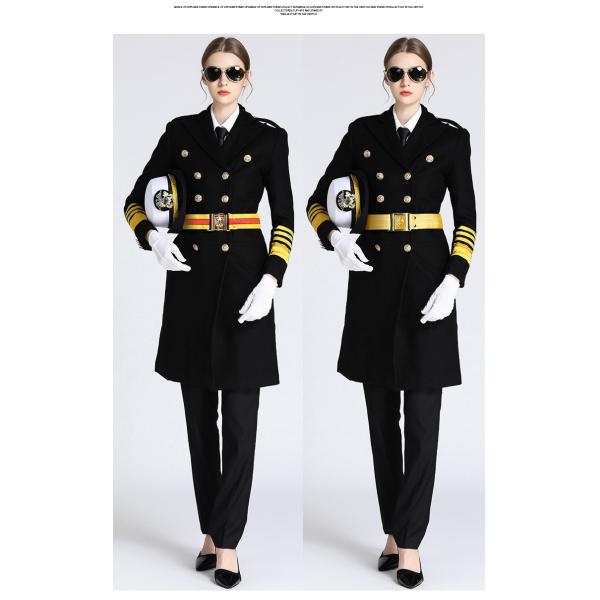Unisex Woolen Jacket Captain Long Woolen Coat Nizi British Navy Thickened Winter Clothes