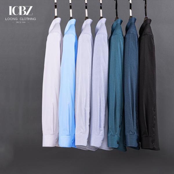 90% Goose Down Three-proof Fabric Solid Long Sleeve Dress Shirts for Men by LCBZ OEM