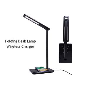 Alu Touch Switch Desk Lamp 10W QI Wireless Charging Pad
