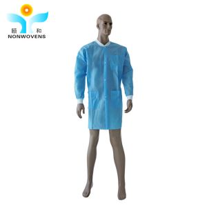 Cheap SMS Disposable Lab Coats Elastic Cuff 108*142cm For Medical Uniform for sale