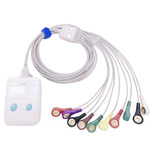 TPU Jacket 1.1m ECG Holter Cable 10 Lead Compatible With Recorder