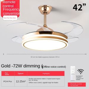 Wholesale factory Crystal Chandelier Ceiling Fan 52 Inch Bluetooth Mute Ceiling