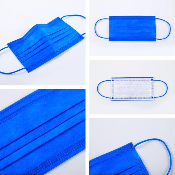 S&J EN14683 High saturation disposable blue colorful 4 ply Ear-loop plate medical surgical Face Mask