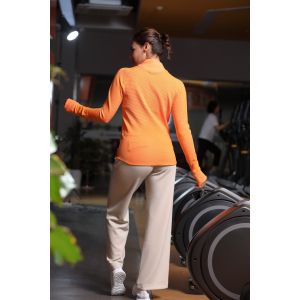 Quarter Zip With Mock Neck Performance Long Sleeve Loose Fit Moisture Wicking