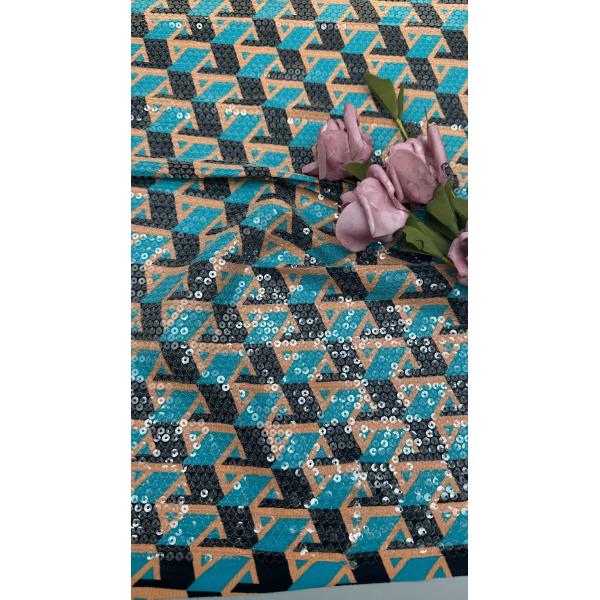 Quality 100% Cotton Sequin Embroidery Lace Fabric With Pattern For Clothes wholesale