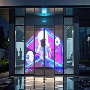 P5 High Brightness 2900cd Transparent LED Display Pitch 5V Power for Glass Wall