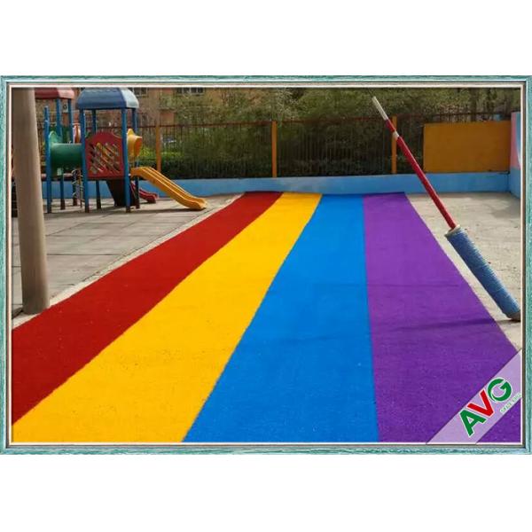 Outdoor Sports Flooring Playground Synthetic Grass / Safety Artificial Turf For Gardens