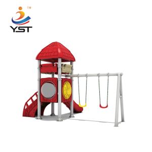 Outdoor Polyethylene Kids Playground Slide With Galvanized Steel Pipe