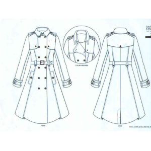 Red Ladies Wool Coat , Melton Trench Coat With Self Fabric Belt / Contrast