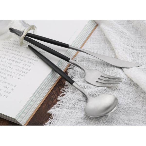 NEWTO High-grade NC099 Black and Silver Stainless Steel Cutlery Set Flatware Set Banquet Tableware