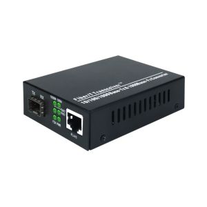 1 Optical and 1 Electrical Interface Port Media Converter for 10/100/1000Mbps