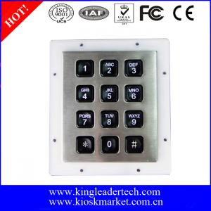 Cheap Custom Industrial Numeric Keypad , 12 Plastic Keys Metal Keypad With Backlight for sale