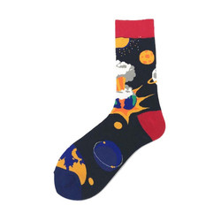 Breathable Printed Picture Socks , Multiapplication Spandex Galaxy Tie Dye Socks