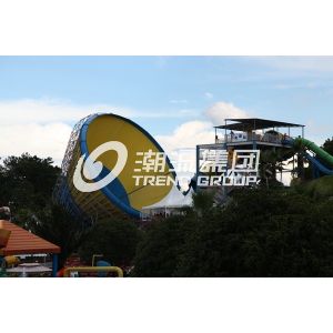 Fiberglass Super Tornado Water Slide 14.6m Platform Height Easy Maintenance for
