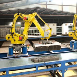 Cheap Brick Plant Automatic Robot System With Stacking Grippers Yellow for sale