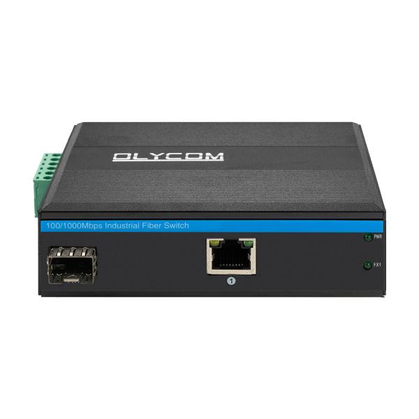 Quality 2 Port Industrial Network Switch Dual Power 100/1000M Fiber Switch Din Rail Mounted wholesale
