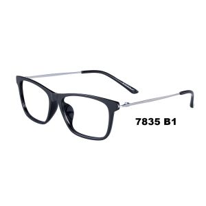 Unisex Prescription Eyeglass Frames , Metal Temple Plastic Optical Square Frames