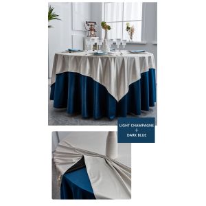 Customized Polyester Wedding Banquet Table Cloth Dobby Pattern