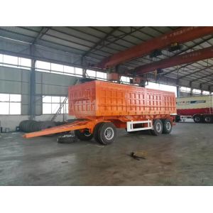 Farm 2-Axles Flat Platform Fence Drawbar Full Trailer With Ladder