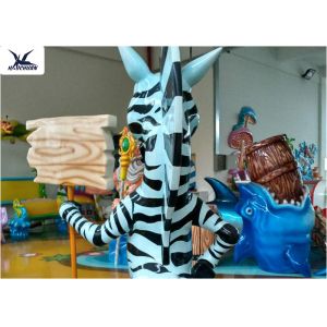 Life Size Amusement Park Customized Cute Cartoon Fiberglass Animal Zebra Statues